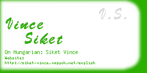 vince siket business card